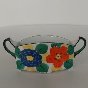 RARE * VTG Handled Hand Painted Trinket Dish Sugar Server Japan Meito Fine China